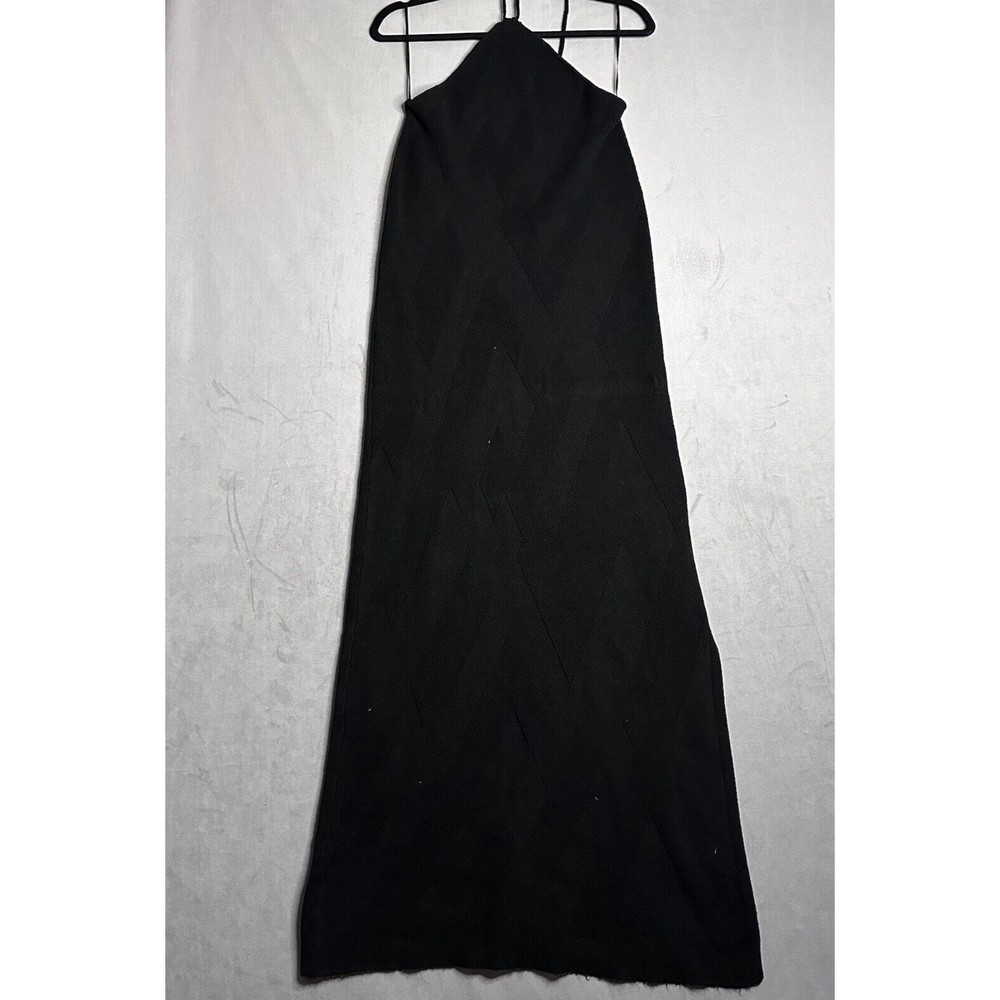 Free People Dress XL Knit Bodycon Stretch Beach Black Kristy Sweater Maxi